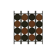 LIVARA 4 Panel Decorative Folding Screen Modern Circle Pattern Room Divider Privacy Partition for Living Room Office Bedroom - Black & Brown