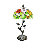 LIVARA Tiffany Stained Glass Table Lamp Pull Chain Switch 30x45cm for Bedroom Living Room Study - Orange