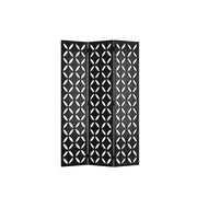 LIVARA 3 Panel Decorative Folding Screen Geometric Cutout Design Room Divider Privacy Partition Modern Art Style for Living Room Bedroom - Black