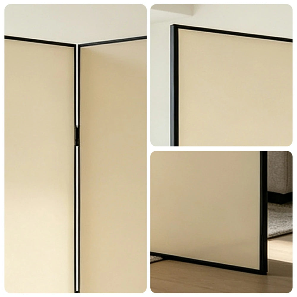 LIVARA 2 Panel Decorative Folding Screen Minimalist Design Room Divider Privacy Partition Modern Style for Living Room Bedroom Office - Cream