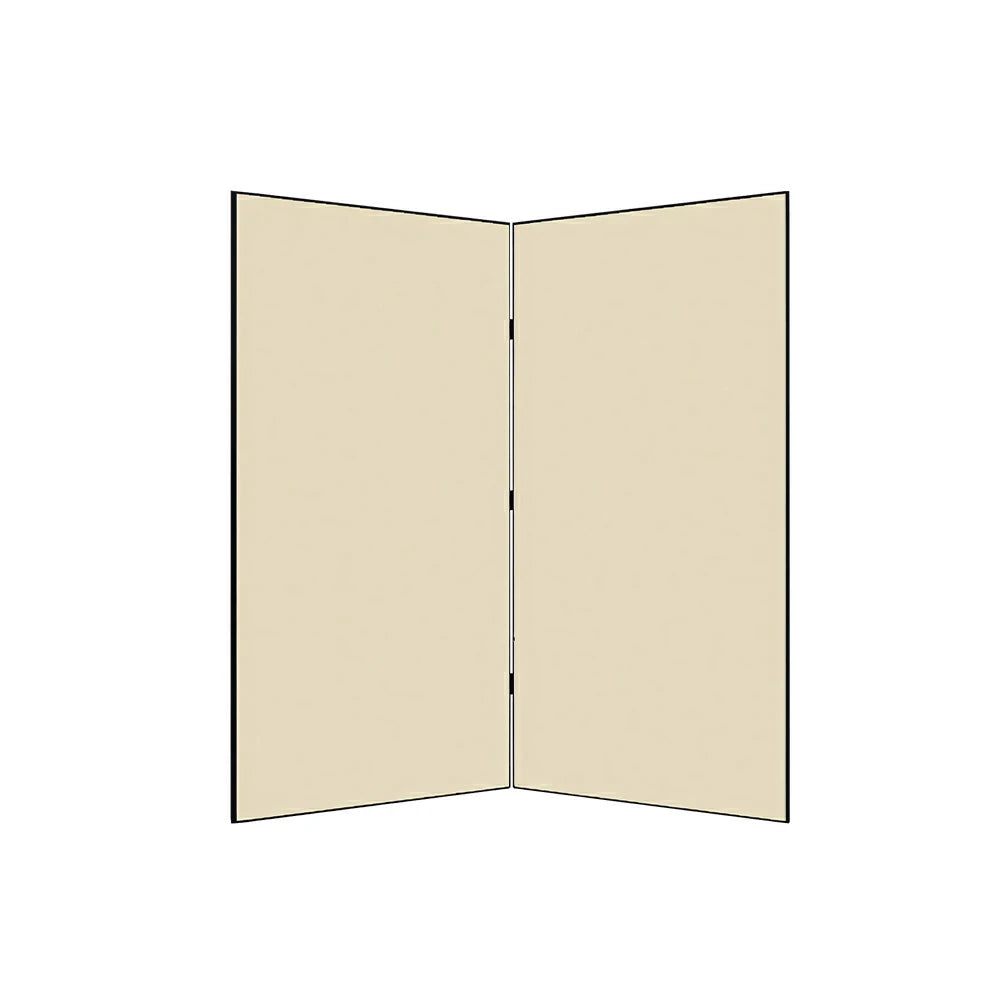 LIVARA 2 Panel Decorative Folding Screen Minimalist Design Room Divider Privacy Partition Modern Style for Living Room Bedroom Office - Cream