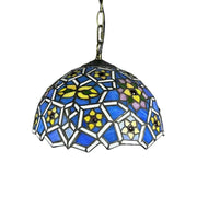 LIVARA Tiffany Stained Glass Chandelier Vintage Pendant Light 30x80cm for Dining Room Living Room Bedroom - Light Green