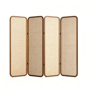 LIVARA Single Panel Ash Wood Rattan Room Divider 45 x 180cm for Living Room Bedroom - Walnut & Natural
