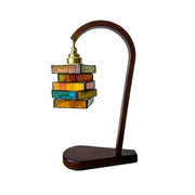 LIVARA Style Layered Artistic Table Lamp Handcrafted Glass White Wax Wood 19x35cm for Bedroom Study Decor
