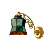 LIVARA Vintage Glass Wall Light E14 Warm Light Green Slim Waist Design Brass Structure for Bedroom Hallway Living Room