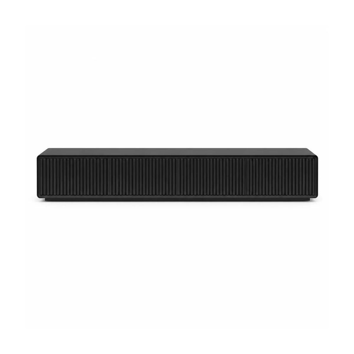 LUXORA Modern Fluted TV Cabinet - 180/200cm Low-Profile Entertainment Unit with Vertical Grooved Doors & Concealed Storage - Black