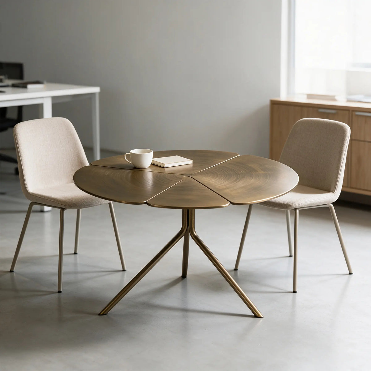 LIVARA Lotus Leaf Coffee Table Italian Minimalist Design Rounded Edges Compact Shape for Living Room Lounge Reception Area