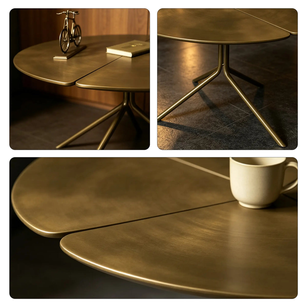 LIVARA Lotus Leaf Coffee Table Italian Minimalist Design Rounded Edges Compact Shape for Living Room Lounge Reception Area
