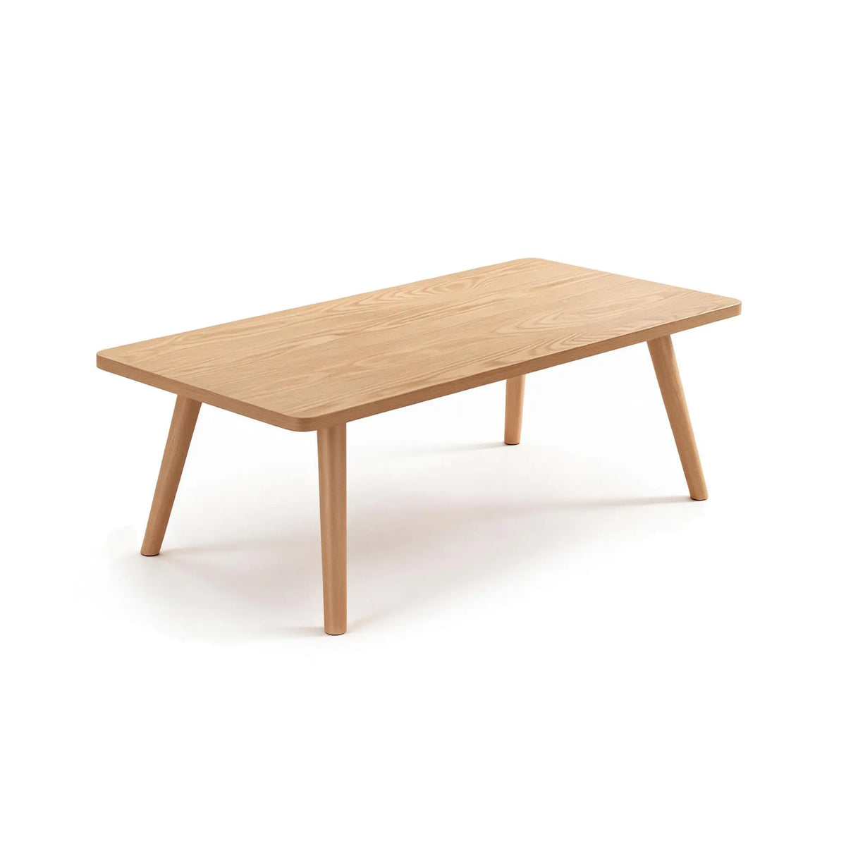 LIVARA Modern Square Coffee Table Sintered Stone Top Thick Solid Wood Legs Outward Splayed Base for Living Room Apartment Lounge
