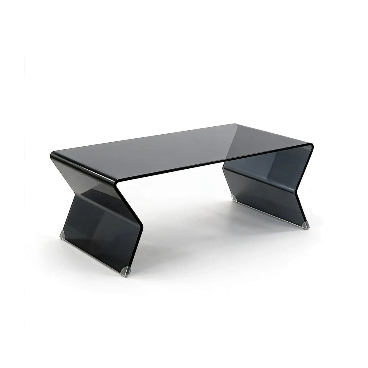 LIVARA Modern Glass Coffee Table 12mm Tempered Glass Integrated Hot Bent Design for Living Room Sofa Area Lounge - Black
