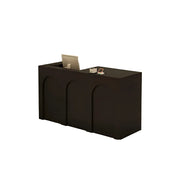 LIVARA 120/180cm French Arch Reception Counter with Lockable Storage for Retail Store and Salon - Black Left Raised Counter