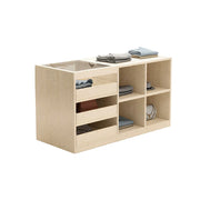LIVARA 120cm Retail Island Display Counter with Tempered Glass Top and Storage for Boutique & Clothing Store - Travertine
