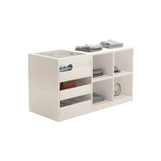LIVARA 120cm Retail Island Display Counter with Tempered Glass Top and Storage for Boutique & Clothing Store - White