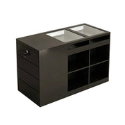 LIVARA 120cm Retail Island Display Counter with Tempered Glass Top and Lockable Storage for Boutique & Clothing Store - Black