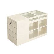 LIVARA 120cm Retail Island Display Counter with Tempered Glass Top and Lockable Storage for Boutique & Clothing Store - Beige
