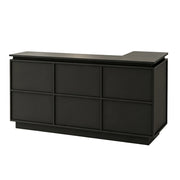 LIVARA 120/180cm L-Shaped Corner Reception Counter with Storage for Retail Store & Boutique - Black, Left Corner