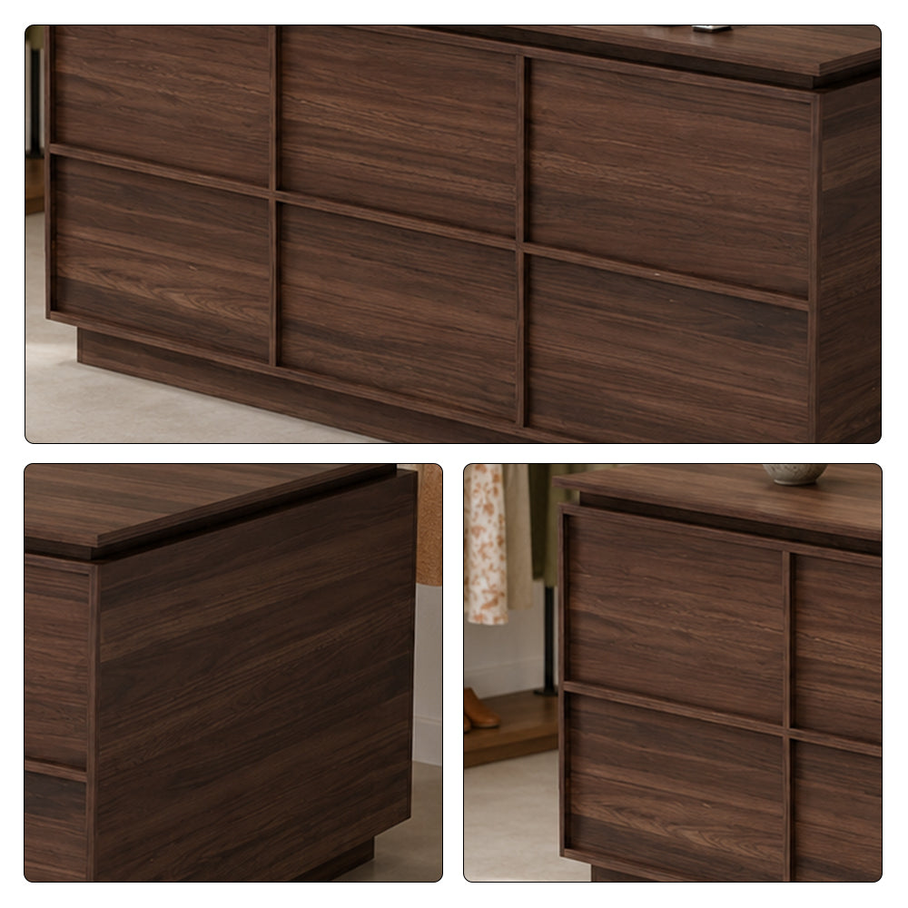 LIVARA 120/180cm L-Shaped Corner Reception Counter with Storage for Retail Store & Boutique - Walnut, Left Corner