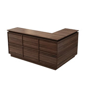 LIVARA 120/180cm L-Shaped Corner Reception Counter with Storage for Retail Store & Boutique - Walnut, Left Corner