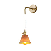 LIVARA Vintage Wall Light 40W Edison Bulb Layered Mountain Design Hanging Cord Brass Structure for Bedroom Hallway Living Room