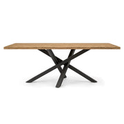 LIVARA Solid Wood Dining Table New Zealand Pine Top Sturdy Iron Frame for Dining Room Kitchen Office Meeting Space - Wood & Black