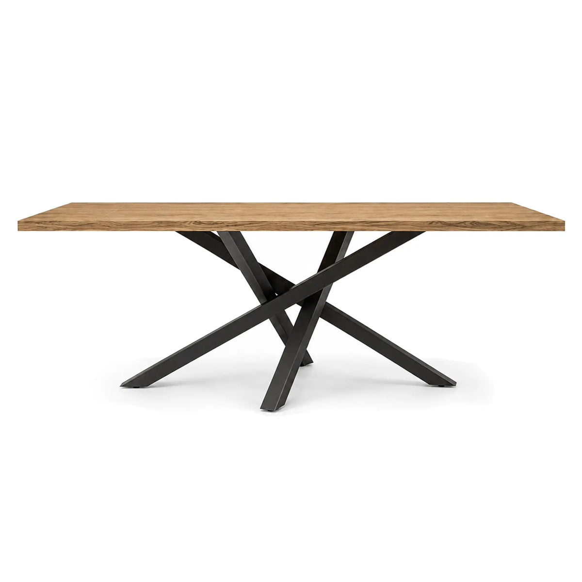 LIVARA Solid Wood Dining Table New Zealand Pine Top Sturdy Iron Frame for Dining Room Kitchen Office Meeting Space - Wood & Black