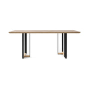 LIVARA 240cm Pine Wood Dining Table Natural Solid Wood Spacious Multi Person Table for Dining Room Meeting Room Office