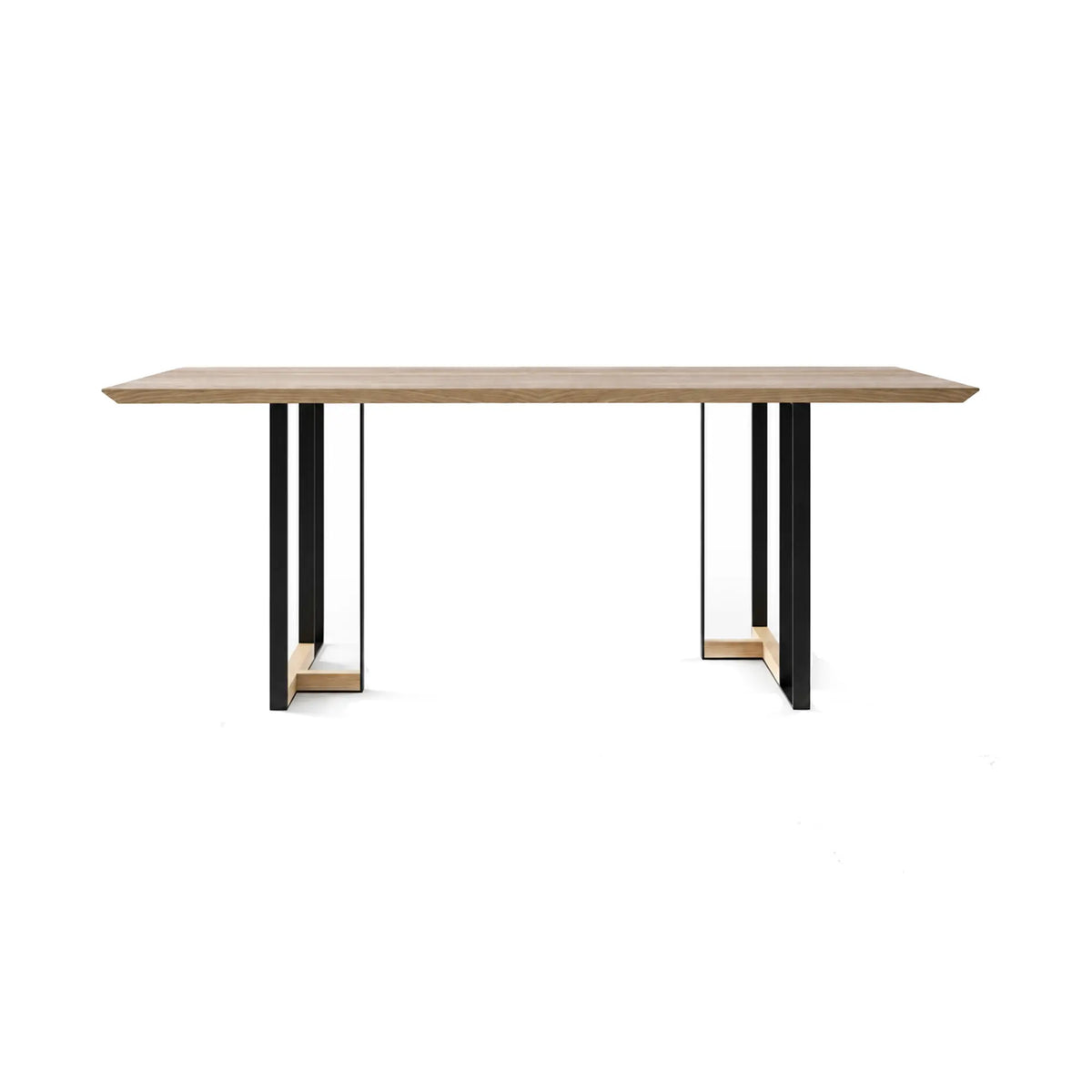 LIVARA 240cm Pine Wood Dining Table Natural Solid Wood Spacious Multi Person Table for Dining Room Meeting Room Office