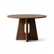 LIVARA Round Solid Wood Dining Table Thickened Top Stable Central Base 90/100cm for Dining Room Apartment Cafe
