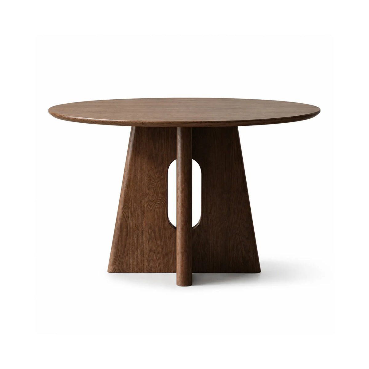 LIVARA Round Solid Wood Dining Table Thickened Top Stable Central Base 90/100cm for Dining Room Apartment Cafe