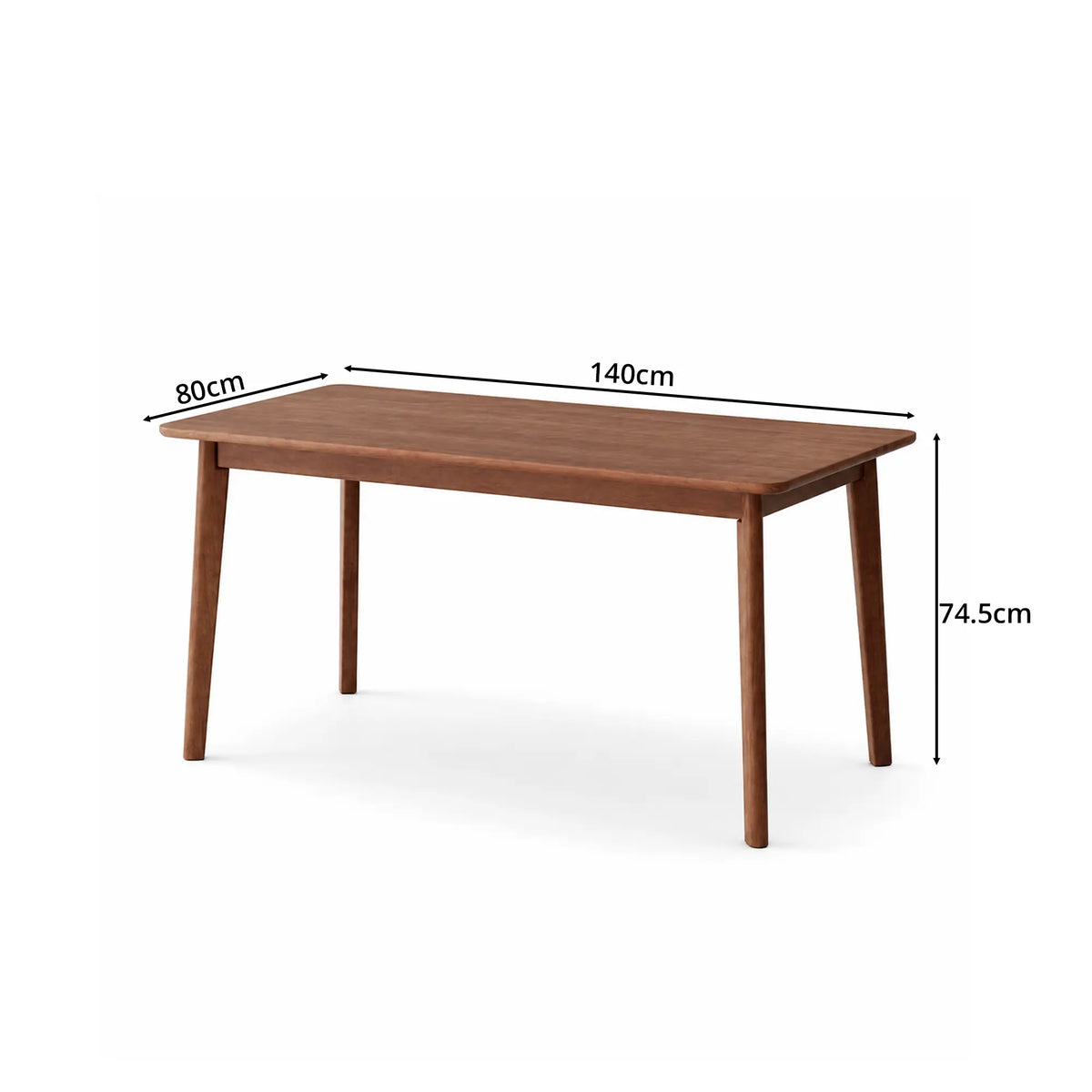 LIVARA Solid Wood Dining Table Thickened Rubber Wood Top Stable Reinforced Structure for Dining Room Kitchen Apartment - Walnut