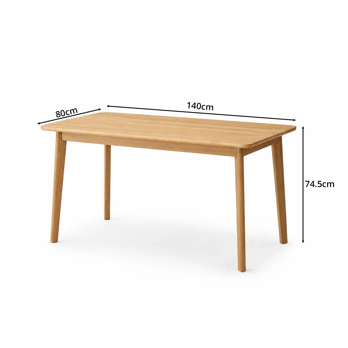 LIVARA Solid Wood Dining Table Thickened Rubber Wood Top Stable Reinforced Structure for Dining Room Kitchen Apartment - Wood