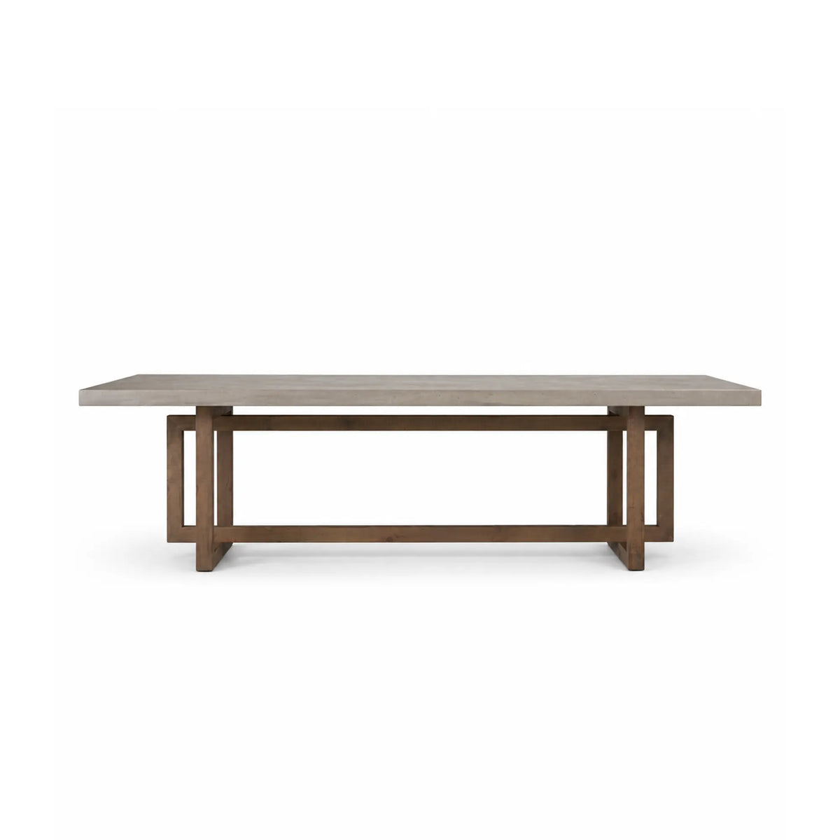 LIVARA Solid Wood Dining Table Grey Cement Texture Geometric Frame 140/160cm for Dining Room Apartment Studio