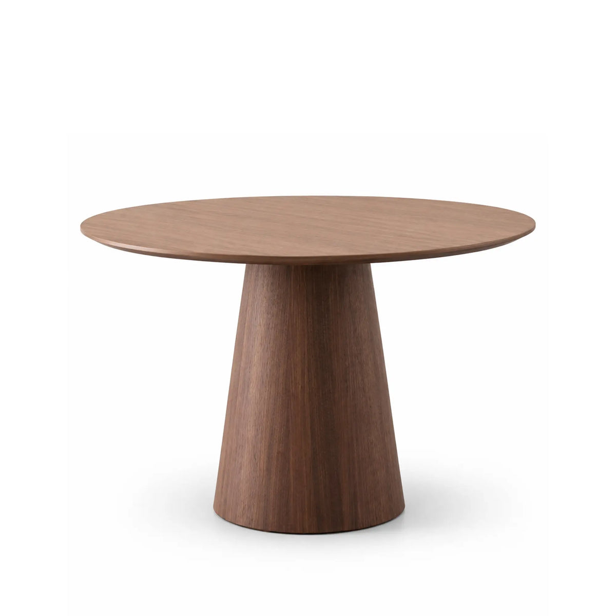 LIVARA Round Solid Wood Dining Table Natural Wood Grain Minimalist Design for Dining Room Apartment Lounge Space - Walnut