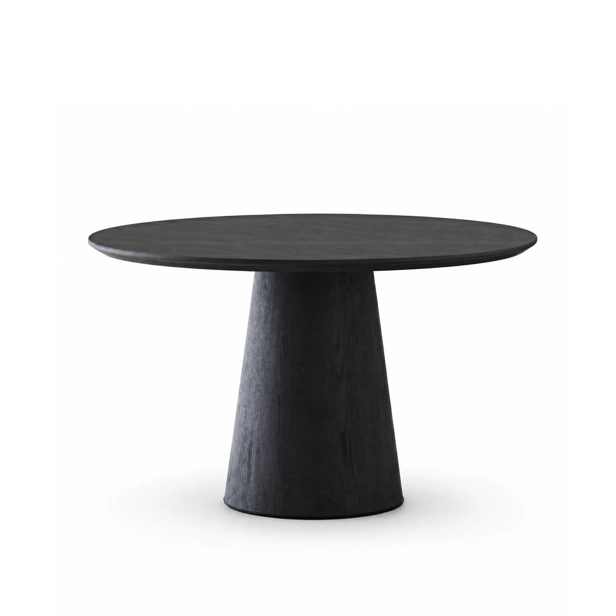 LIVARA Round Solid Wood Dining Table Natural Wood Grain Minimalist Design for Dining Room Apartment Lounge Space - Black