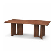 LIVARA Solid Wood Dining Table New Zealand Pine Dual Pedestal Support 140/160cm for Dining Room Apartment Open Kitchen