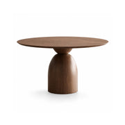 LIVARA Round Dining Table FAS Grade Ash Wood Pedestal Base Thickened Top for Dining Room Apartment Lounge - Walnut