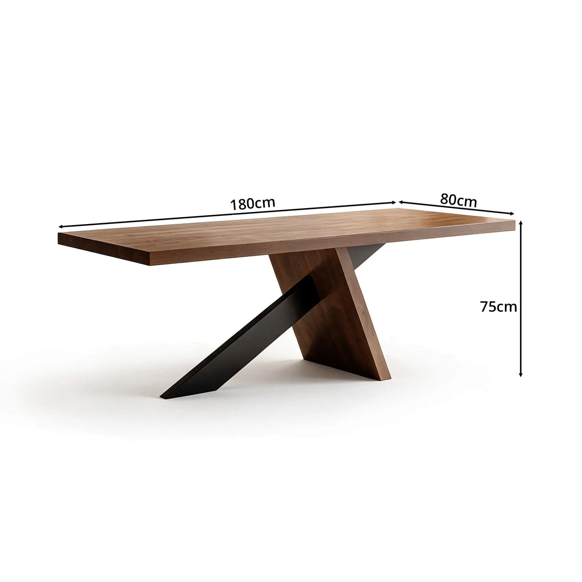 LIVARA Solid Wood Dining Table New Zealand Radiata Pine X Leg Design Thickened Top 180/200cm for Dining Room Kitchen Home Office