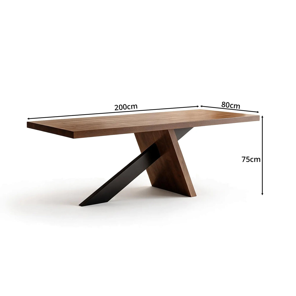 LIVARA Solid Wood Dining Table New Zealand Radiata Pine X Leg Design Thickened Top 180/200cm for Dining Room Kitchen Home Office