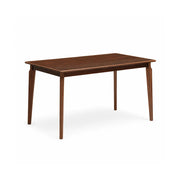 LIVARA 130cm Solid Oak Dining Table, Modern Rectangular Kitchen Table with Wide Plank Top and Sturdy Solid Wood Legs - Dark Walnut