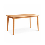 LIVARA 130cm Solid Oak Dining Table, Modern Rectangular Kitchen Table with Wide Plank Top and Sturdy Solid Wood Legs - Wood