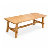 LIVARA 140/160cm Solid New Zealand Pine Wood Dining Table, Modern Rectangular Kitchen Table with 5cm Thick Top and Reinforced Wooden Legs - Natural