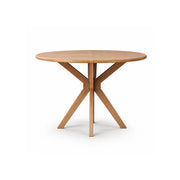 LIVARA 120cm Folding Round Dining Table, Space-Saving Walnut Kitchen Table with Drop-Leaf Top and Cross-Shaped Wooden Pedestal Base - Wood