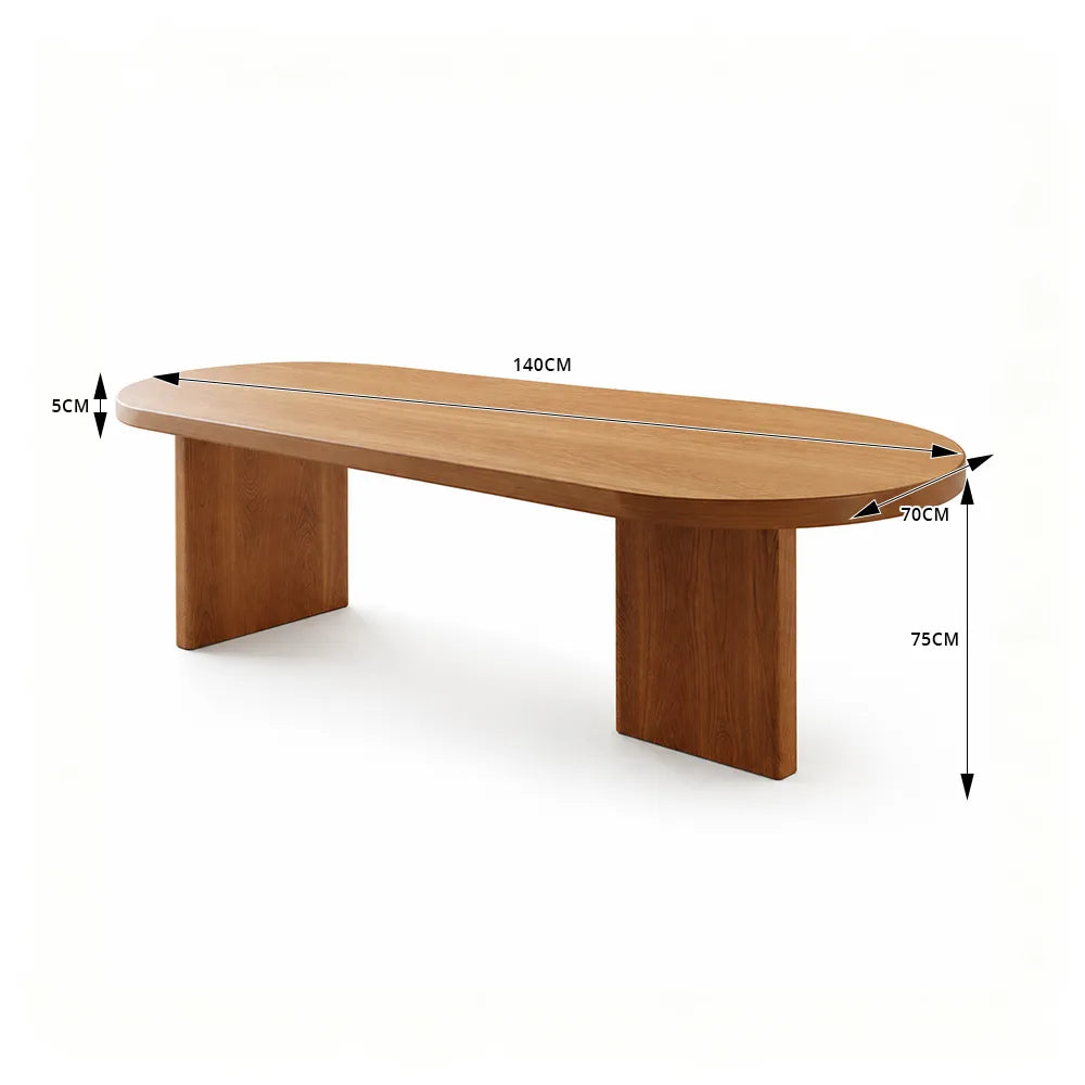 LIVARA Solid Pine Wood Dining Table 50mm Thick Top Rounded Rectangle Design Sturdy Wooden Legs 140/160cm for Dining Room Kitchen - Natural Wood