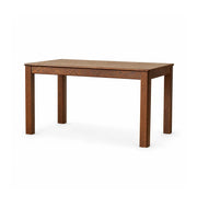 LIVARA Modern Rectangular Solid Red Oak Dining Table 20mm Thick Top Reinforced Wooden Legs 140cm for Dining Room Kitchen - Walnut