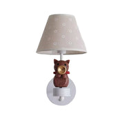 LIVARA Vintage Wall Light Trumpet Design LED Bulb Included Fabric Shade Elegant Style for Bedroom Hallway Living Room - White