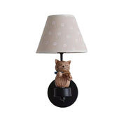 LIVARA Vintage Wall Light Violin Design LED Bulb Included Fabric Shade Elegant Style for Bedroom Hallway Living Room - Black