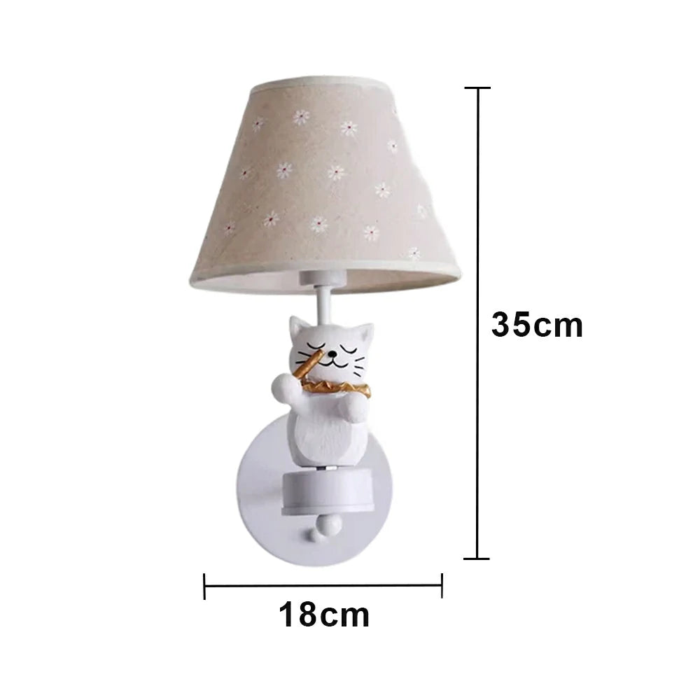 LIVARA Vintage Wall Light Conductor Design LED Bulb Included Fabric Shade Elegant Style for Bedroom Hallway Living Room - White