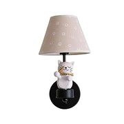LIVARA Vintage Wall Light Conductor Design LED Bulb Included Fabric Shade Elegant Style for Bedroom Hallway Living Room - Black