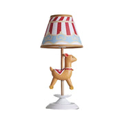 LIVARA Vintage Table Lamp Christmas Deer Design LED Bulb Included Fabric Shade Elegant Style for Bedroom Living Room
