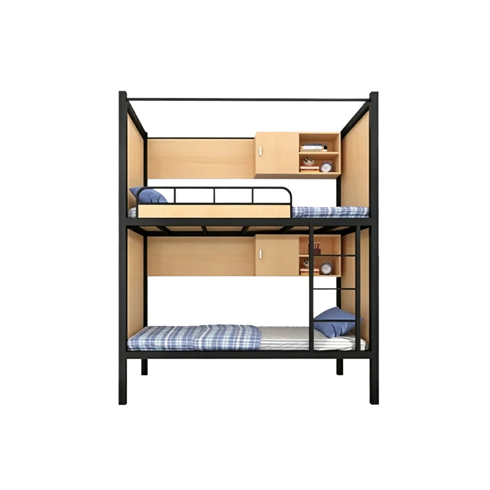 LIVARA Steel Bunk Bed Frame with Storage Heavy Duty 90/100/120cm Dormitory Apartment Space Saving
